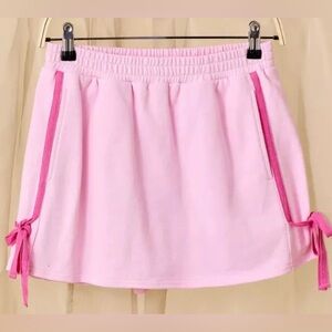 Main Strip Terry Knit Skort With Twill Tape And Bow Tie